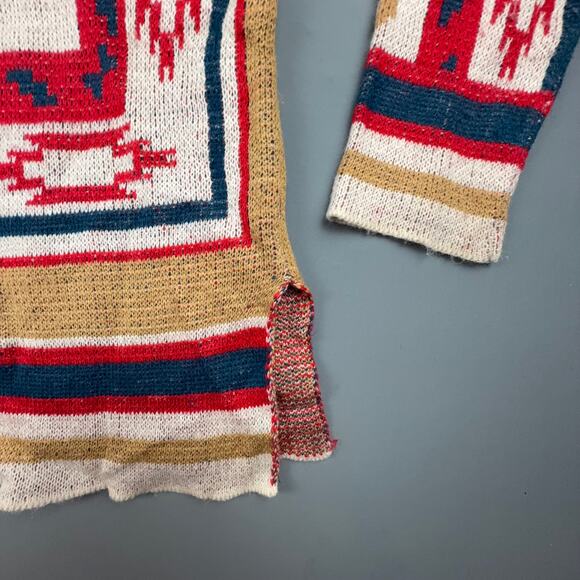 Flying Tomato Southwestern Knit Hoodie Poncho Sweater Women S Boho Aztec - Picture 4 of 5